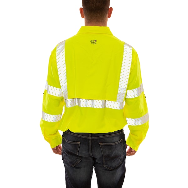 Tingley Job Sight Work Shirt, Size L, Hi-Vis Green/Yellow - S76522