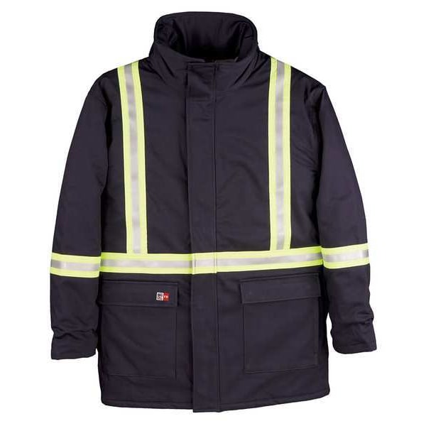 Big Bill FR Jacket, 52 cal/sq cm, 5XL, 7 oz UltraSoft(R), Snaps, Zipper Closure - M305US7-5XLT-NAY