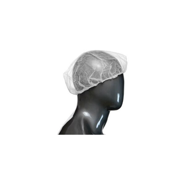 Pip West Chester White Bouffant Cap, 18"L, 100/Dispenser Box, 10 Boxes/Case - UB-18-1000