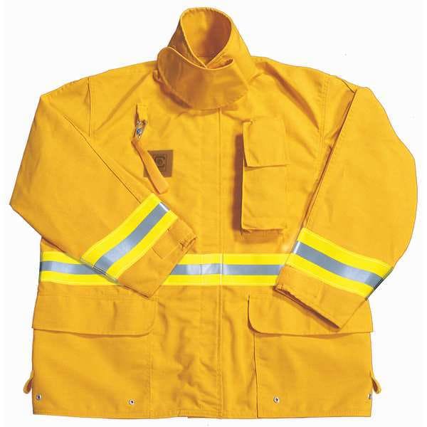 Fire-Dex Wildland Coat, Aramid Fiber, Yellow, M - FS1J051M