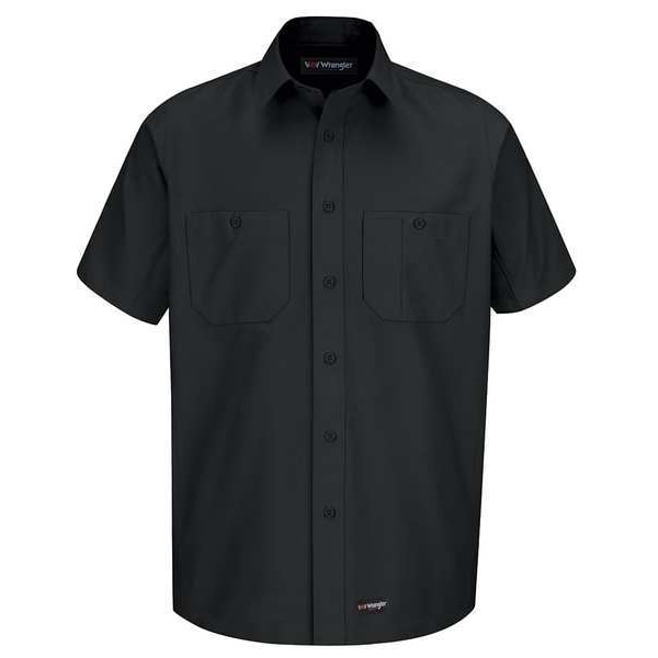 Dickies Men's Short Sleeve Shirt, 40% Polyester, 60% Cotton, Button Closure, Black - WS20BK SS M