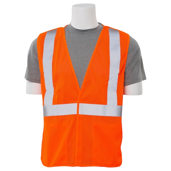 Deltaplus Safety Vest, Break Away, Mesh, Class 2, S320, Hi-Viz Orange, LG - 61111