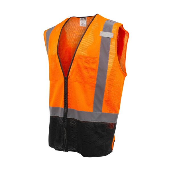Radians Two-Tone Hi-Vis Safety Vest M Class 2 , Zipper 4 Pockets, 1 Mic Tab - SV54B-2ZOM-M