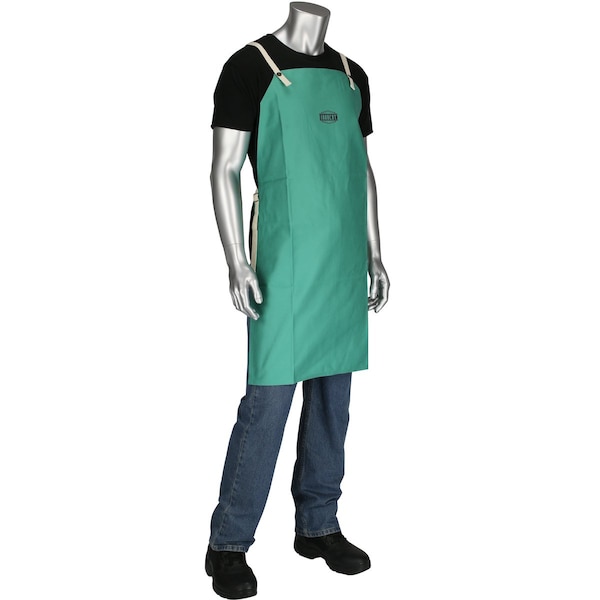 Pip Ironcat Irontex Flame Retardant Cotton Apron, Green, 24" W x 42" L, All Cotton - 7080/42