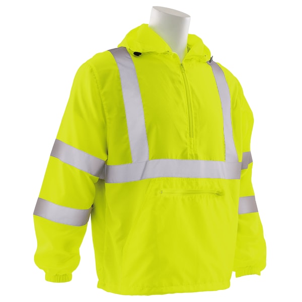 Deltaplus Hi-Vis Windbreaker, 100% Polyester Pongee, Class 3 Hi-Viz Lime, 5XLarge - 61761
