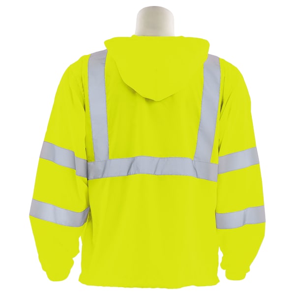 Deltaplus Hi-Vis Windbreaker, 100% Polyester Pongee, Class 3 Hi-Viz Lime, 5XLarge - 61761