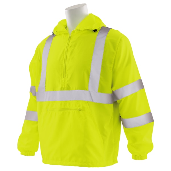 Deltaplus Hi-Vis Windbreaker, 100% Polyester Pongee, Class 3 Hi-Viz Lime, 5XLarge - 61761
