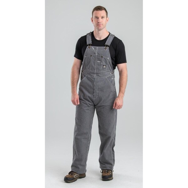 Berne 48 x 30 in. Boiler Unlined Bib Overall, Hickory Stripe - B1214HSS480