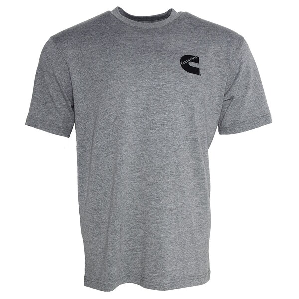 Cummins Unisex T-Shirt Short Sleeve Sport Gray Cotton Blend Tagless Tee  - 2XL - CMN4770