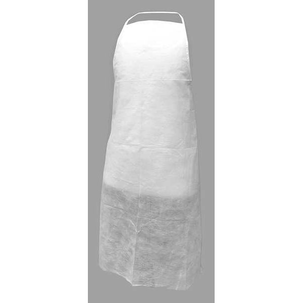 Action Chemical Disposable Apron, White, 36 In. L, PK100 - PP150