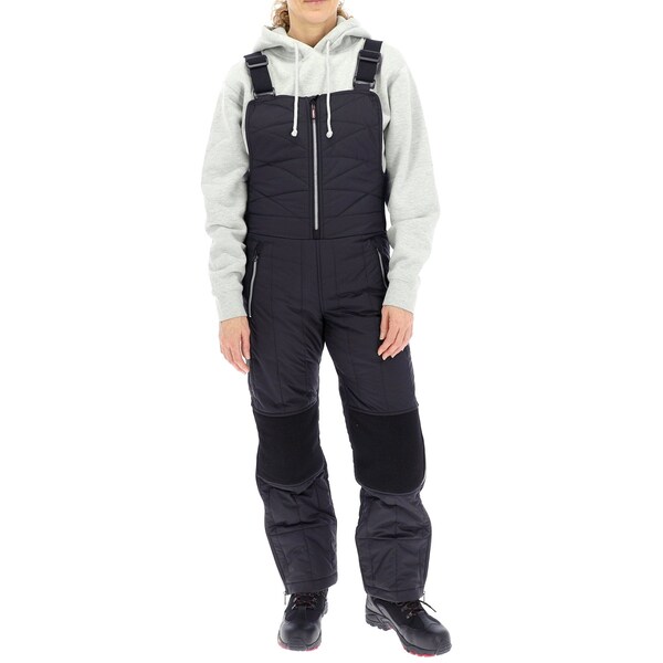 Refrigiwear Women's Bib Overalls, Quilted Ripstop, Black, M - 0425RBLKMED