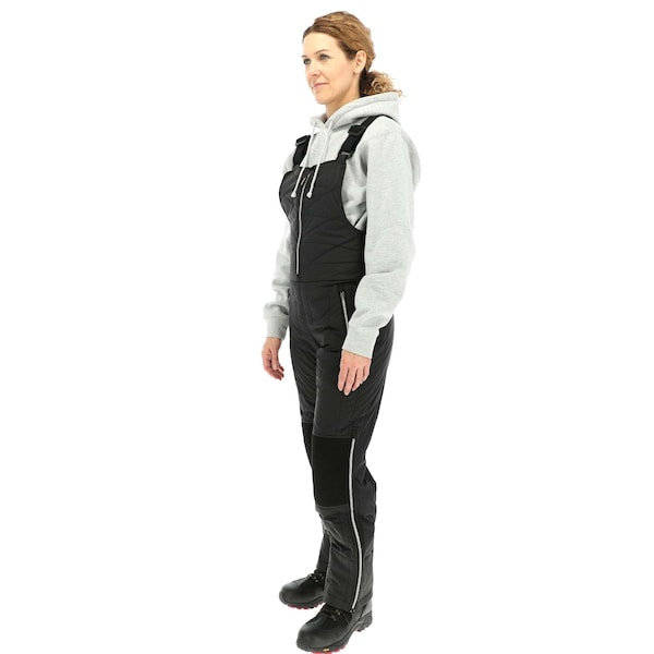 Refrigiwear Women's Bib Overalls, Quilted Ripstop, Black, M - 0425RBLKMED