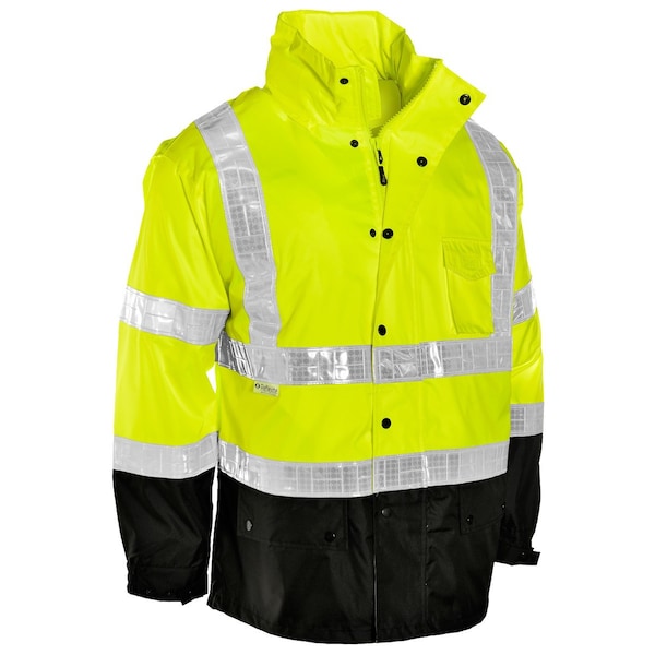 Kishigo 2X-3X, Lime, Class 3, Storm Cover Rainwear - RWJ100-2X-3X