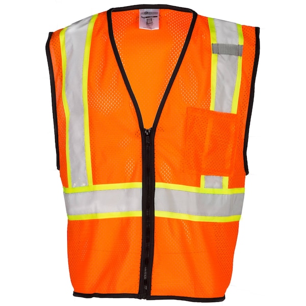 Kishigo 2X-3X, Orange Class 2 Single Contrast Economy Series Vest - 1528-2X-3X