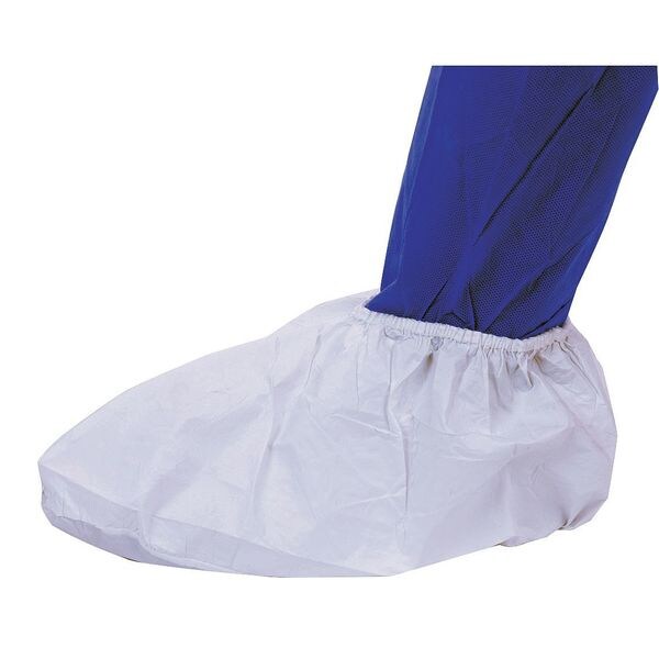 International Enviroguard Disposable Shoe Covers, Microporous, White, Slip Resistant Sole: No , L - CE8101CI-L