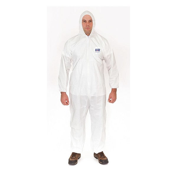International Enviroguard Disposable Coverall, Hooded, 5XL, Microporous Laminate, Zipper, Elastic Cuff, Elastic Ankle, 25 PK - 8015