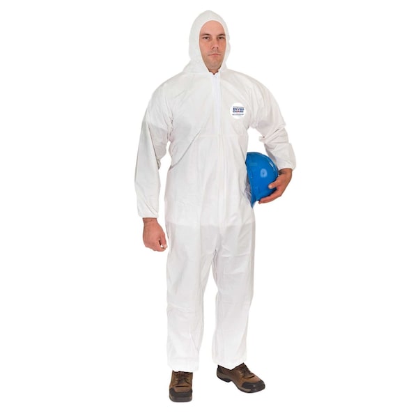 International Enviroguard Disposable Coverall, Hooded, 5XL, Microporous Laminate, Zipper, Elastic Cuff, Elastic Ankle, 25 PK - 8015