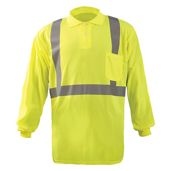 Occunomix Unisex Long Sleeve Polo Shirt, Polyester, Button Closure, XL - LUX-LSPP2B-YXL