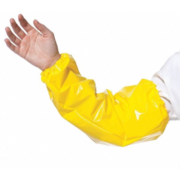 Polyco VR(R) Chemical Resistant Sleeves, 18 in Length, 4 mil Thick, Welded Seam, Yellow, 150 PK - 41804