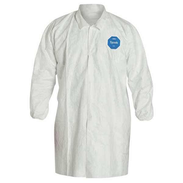 Dupont Tyvek 400 Disposable Lab Coat, Tyvek(R) 400, Snaps Closure, White, 2XL, 30 PK - TY211SWH2X003000