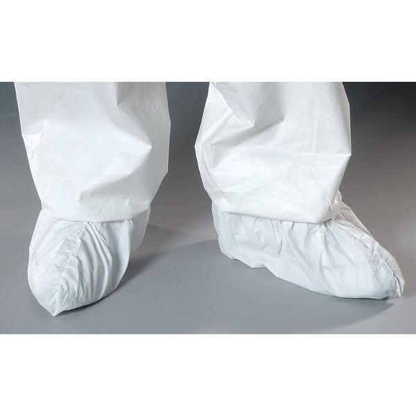 Alpha Pro Tech Disposable Shoe Covers, Polyethylene, Polypropylene, White, Slip Resistant Sole: Yes , XL - SH-T1183-B