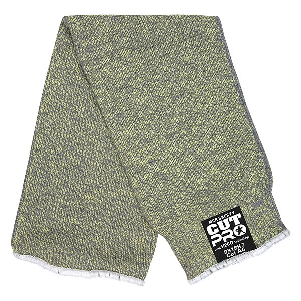 Mcr Safety Cut-Resistant Sleeve: ANSI/ISEA Cut Level A6, Thumbhole, 18 in Length, Green, Knit Cuff - 9318K7T