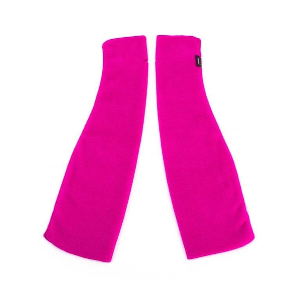 Wristies Sleeves, Fingerless Fleece Elbow Length, Small 17.25 in. Long, Raspberry, Pair - 9221