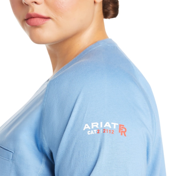Ariat Women's FR Crew Longsleeve Tee, 8.7 cal/sq cm, S, Cotton - 10031021