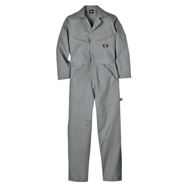 Dickies 4877 Long Sleeve Coveralls, Cotton, 8.75 oz Fabric Weight, 31 in Inseam, Gray, XL - 4877GY RG XL