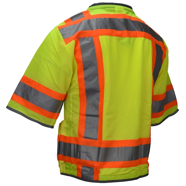 Radians Two-Tone Hi-Vis Engineer Vest w/Sleeves Xl Class 3 , Zipper 12 Pockets, 2 Mic Tab - SV55-3ZGD-XL