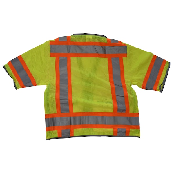 Radians Two-Tone Hi-Vis Engineer Vest w/Sleeves Xl Class 3 , Zipper 12 Pockets, 2 Mic Tab - SV55-3ZGD-XL