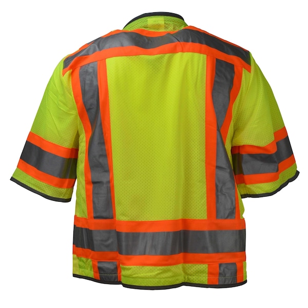 Radians Two-Tone Hi-Vis Engineer Vest w/Sleeves Xl Class 3 , Zipper 12 Pockets, 2 Mic Tab - SV55-3ZGD-XL