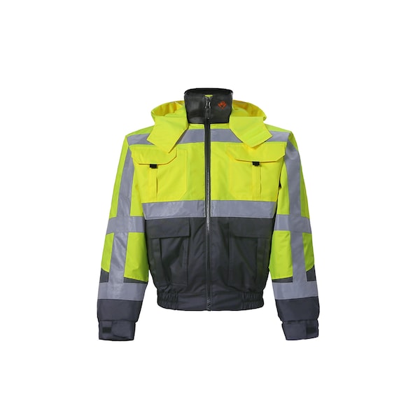 2W International Hi-Vis Jacket, 100% Polyester Oxford with PU coating., Class 3 Lime, L - 352C-3 L