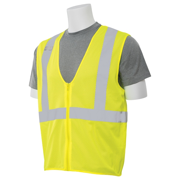 Deltaplus Safety Vest, Economy, Mesh, Class 2, S363, Hi-Viz Lime, 3XL - 61449