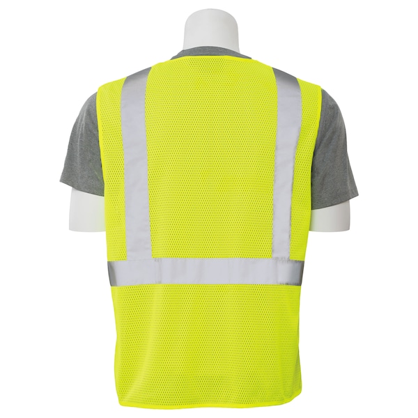 Deltaplus Safety Vest, Economy, Mesh, Class 2, S363, Hi-Viz Lime, 3XL - 61449