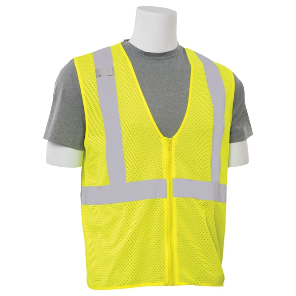 Deltaplus Safety Vest, Economy, Mesh, Class 2, S363, Hi-Viz Lime, 3XL - 61449