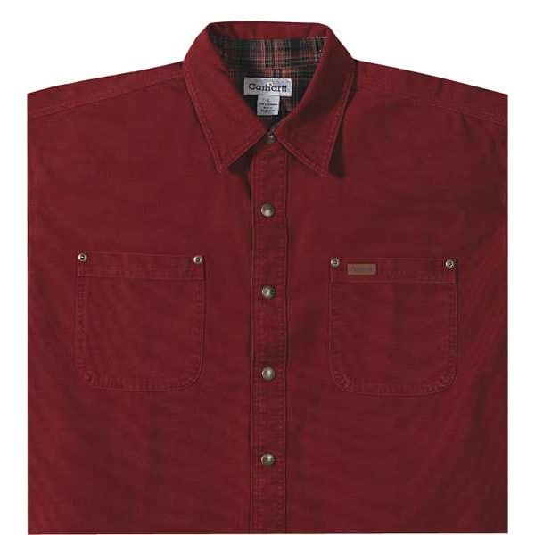 Carhartt Men's Long Sleeve Henley, Cotton, Pullover/Button Closure, 1 Pocket(s), L - K128-BLK LRG REG
