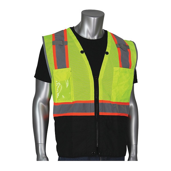Pip Hi-Vis Vest, Bk Bottom Ripstop, Lime Yl, L - 302-0650D-LY/L