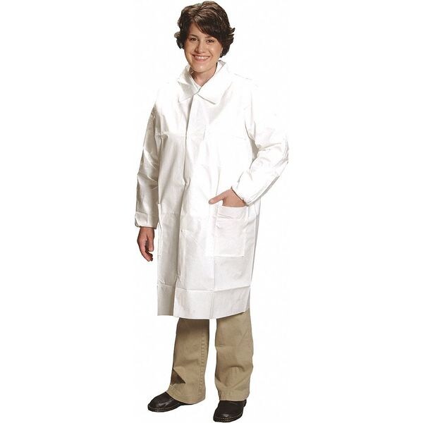 Comfortech Lab Coat, Disposable, 3 Pckts, XL, Package Quantity 25, ComforTech, White, 25 PK - LC-J2621-4