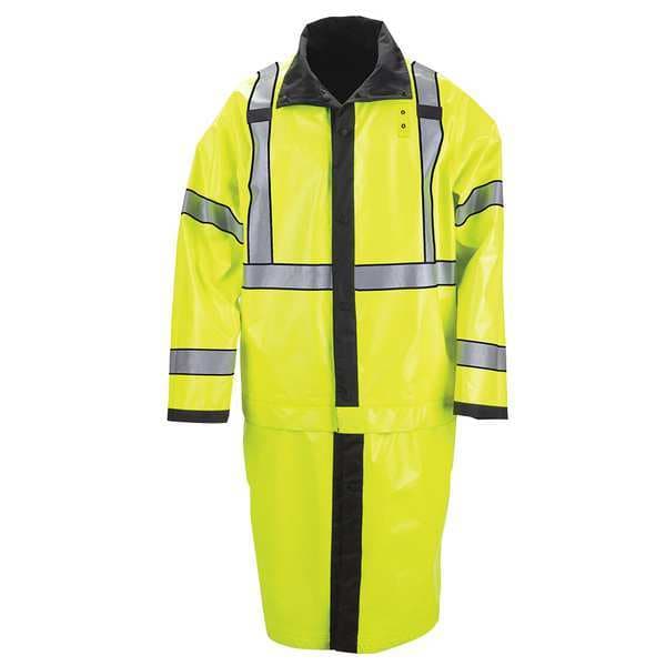 5.11 Hi-Vis Rain Jacket, 100% Nylon Oxford, Class 3 R, Black, XL - 48125