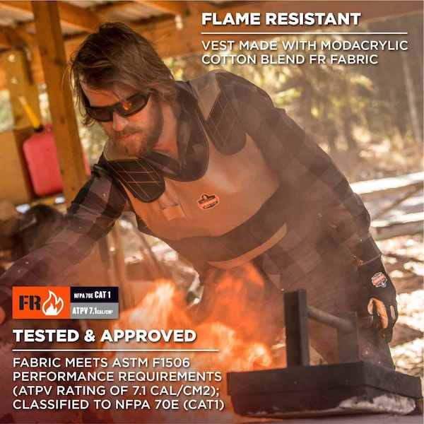 Ergodyne L/XL Cooling Vest, Orange - 6215HV