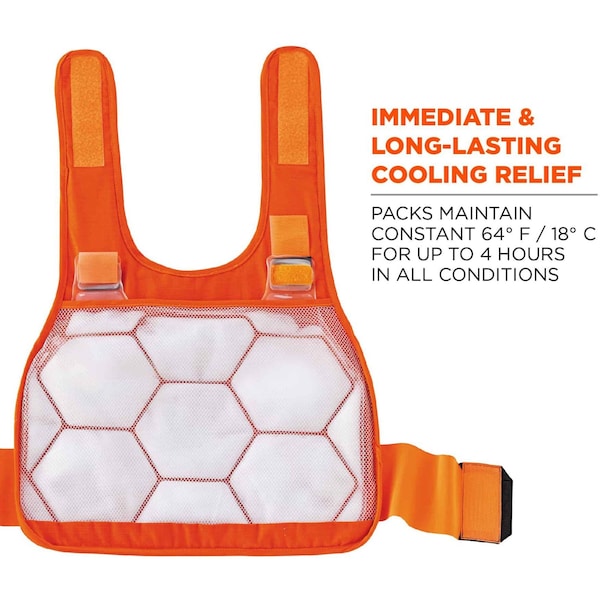 Ergodyne L/XL Cooling Vest, Orange - 6215HV
