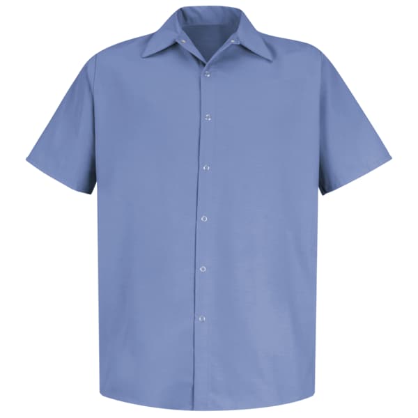 Red Kap Men's Mens Ss Lt Blue Work Shirt No Pkts, 6XL, Cotton/Polyester, Snap Closure, 0 Pocket(s), 6XL - SP26LB SS 6XL