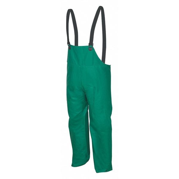 Mcr Safety Dominator 0.42mm PVC/Poly Bib Overall, XL, PVC/High-Tensile Polyester, 32" Inseam, 50" Waist, Green - 388BFXL