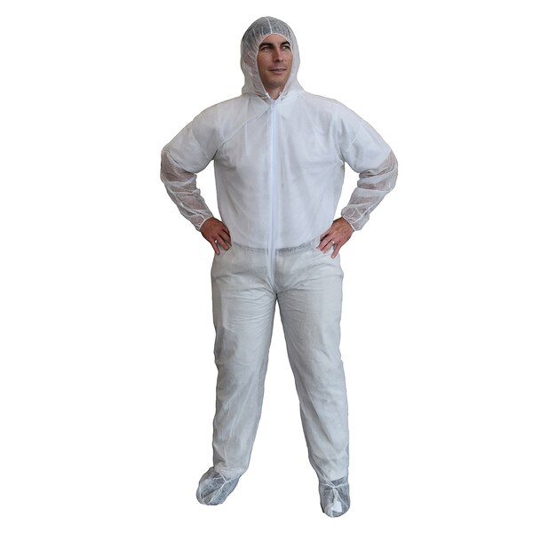 Cordova Polypropylene, Coverall, Hood, Boots, Standard Weight, XXL, 12PK - COHB35XXL