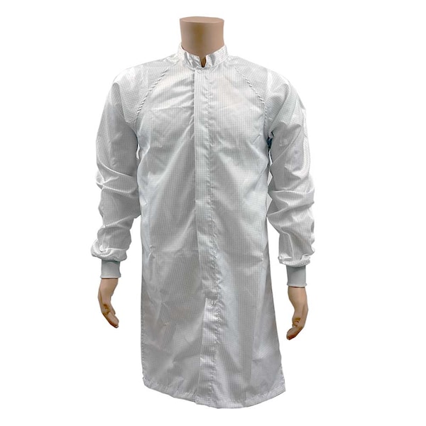 Transforming Technologies ESD Cleanroom Frock, White, L - JLM6204WH