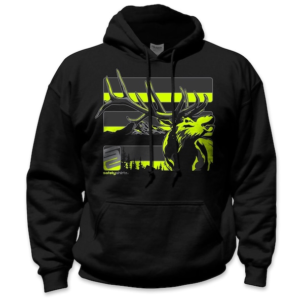 Safetyshirtz Stealth Elk Reflective High Visibility Hoodie, Black, 2XL - 70060503XXL