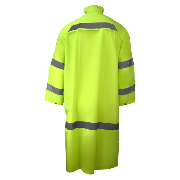 Neese Hi-Vis Long Rain Coat, PVC Coated Polyester Knit, Hi-Vis Lime, S - 10187-31-1-HLI-S