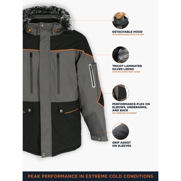 Refrigiwear Black/Charcoal Reg Large Polar Force Insulate Parka Jkt - 8340RBCHLAR