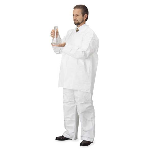 Dupont Disposable Shirt, 3XL, Tyvek(R) 400, Snap, Open Cuff, Serged Seam, 50 PK - TY303SWH3X0050VP